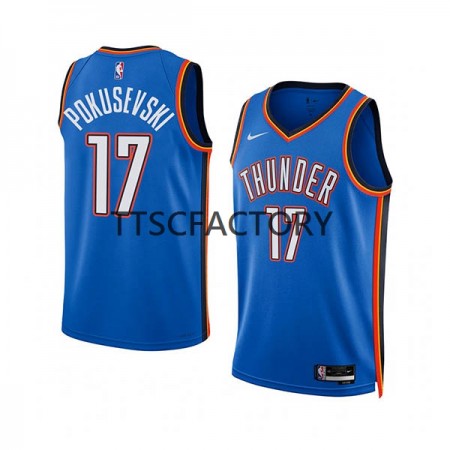 NBA Oklahoma City Thunder Trikot Aleksej Pokusevski 17 Nike 2022-23 Icon Edition Blau Swingman - Herren